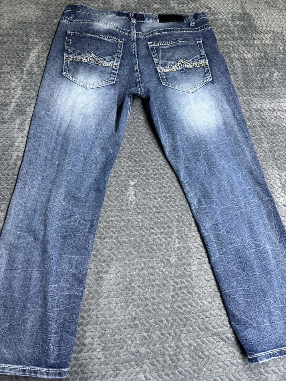 True Luck Straight-Leg Washed Blue Men's Jeans 36x30